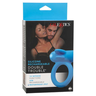 CalExotics Silicone Rechargeable Double Trouble Penis Ring