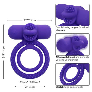 CalExotics Silicone Rechargeable Dual Climaxer Penis Ring