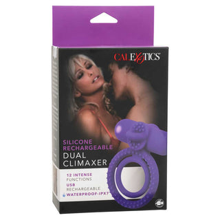 CalExotics Silicone Rechargeable Dual Climaxer Penis Ring