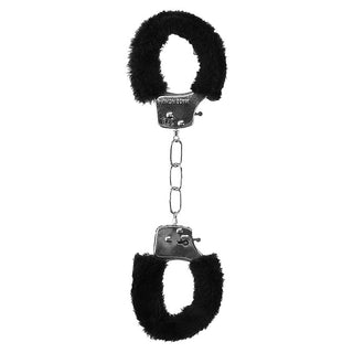 Ouch! Black & White Beginner's Furry Hand Cuffs