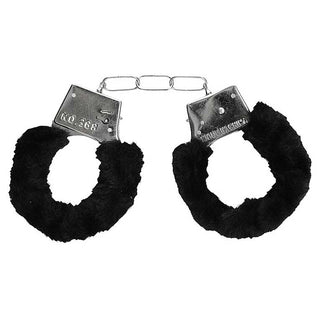 Ouch! Black & White Pleasure Furry Hand Cuffs
