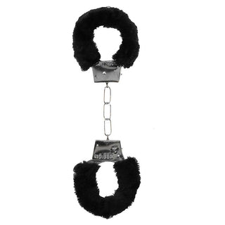 Ouch! Black & White Pleasure Furry Hand Cuffs