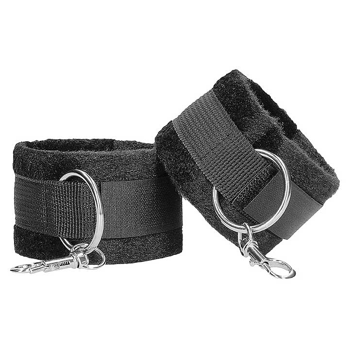 Ouch! Black & White Velcro Hand or Ankle Cuffs
