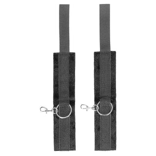 Ouch! Black & White Velcro Hand or Ankle Cuffs