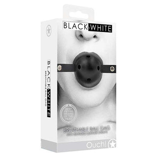 Ouch! Black & White Breathable Ball Gag