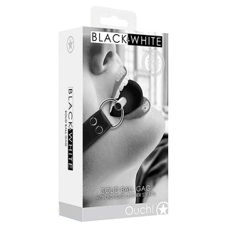Ouch! Black & White Solid Ball Gag