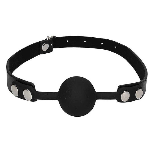 Ouch! Black & White Silicone Ball Gag With Adjustable Bonded Leather Straps