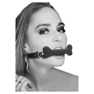 Ouch! Black & White Silicone Bone Gag
