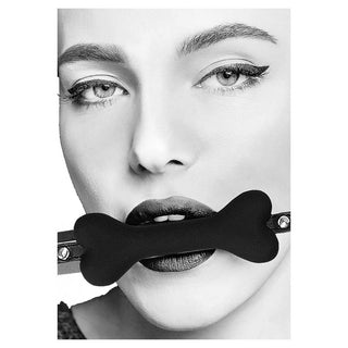 Ouch! Black & White Silicone Bone Gag