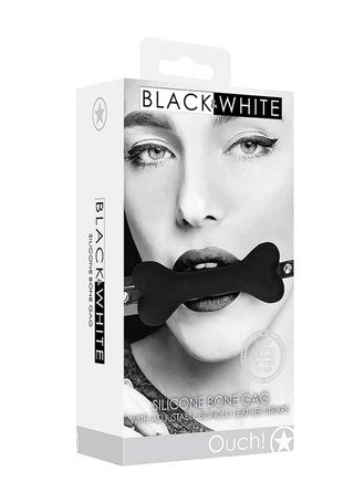 Ouch! Black & White Silicone Bone Gag