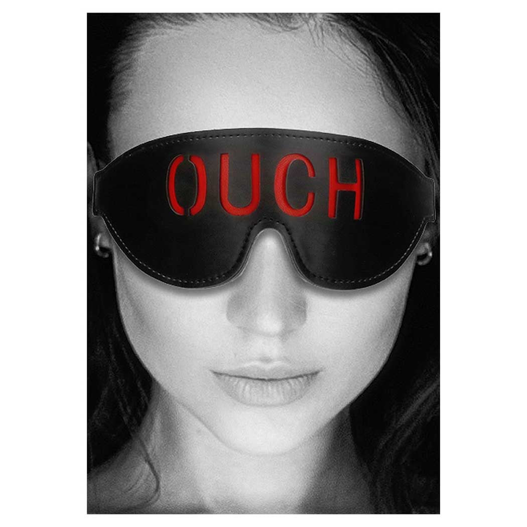 Ouch! Black & White OUCH Bonded Leather Eye Mask