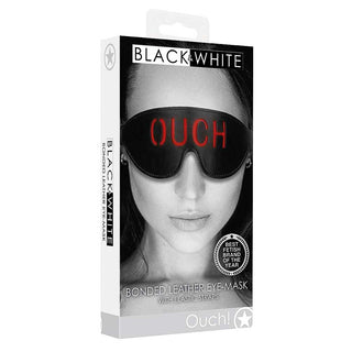 Ouch! Black & White OUCH Bonded Leather Eye Mask