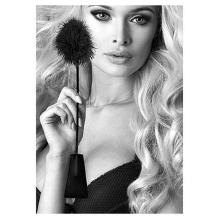 Ouch! Black & White Crop with Feather Tickler
