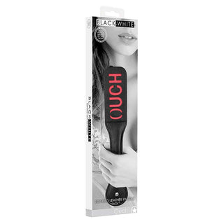 Ouch! Black & White OUCH Bonded Leather Paddle