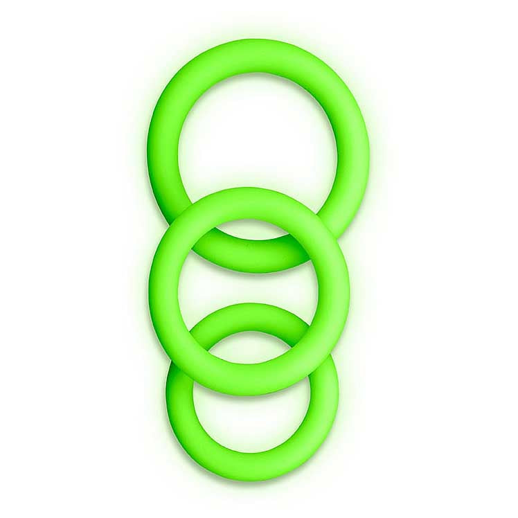 Ouch! Glow in the Dark 3 Piece Penis Ring Set