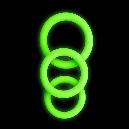 Ouch! Glow in the Dark 3 Piece Penis Ring Set