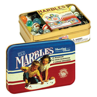 Marbles in a Classic Toy Tin