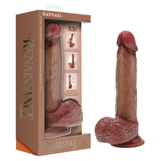 Renaissance Raphael 9.5" Realistic Dual Density Dildo with Sliding Foreskin and Squeezable Balls