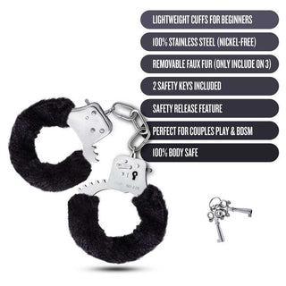 Temptasia Furry Beginner Cuffs with Safety Release and 2 Keys