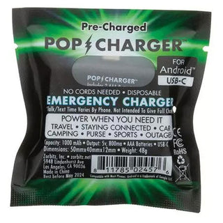 Pre-Charged Disposable Emergency Pop Charger