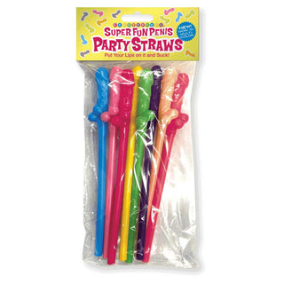 Super Fun Penis Multicolor Straws 8 pack