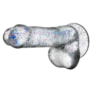 Naturally Yours Realistic Glitter Clear 6" Dildo with Balls and Suction Cup