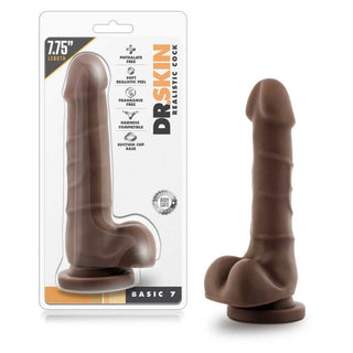 Dr. Skin Realistic 7.75" Dildo with Balls and Suction Cup Base