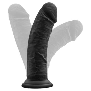 Ruse Jammy Realistic Curved G-Spot Black 8" Dildo with Suction Cup