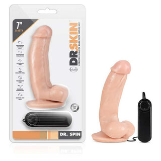 Dr. Skin Dr. Spin G-Spot 6.75" Remote Control Vibrating Dildo with Suction Cup