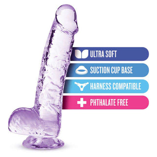 Naturally Yours Realistic Amethyst 6" Dildo with Balls and Suction Cup Base