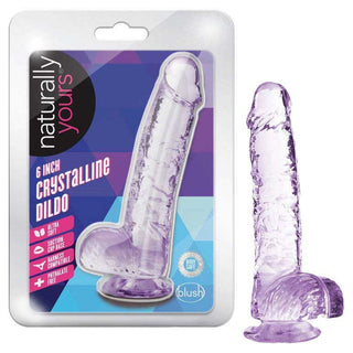 Naturally Yours Realistic Amethyst 6" Dildo with Balls and Suction Cup Base