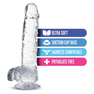 Naturally Yours Realistic Amethyst 6" Dildo with Balls and Suction Cup Base