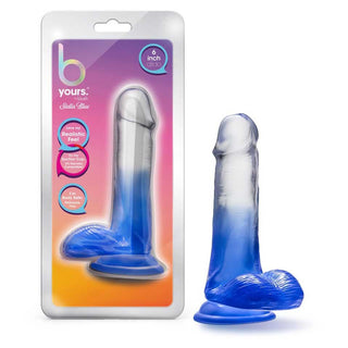 B Yours Stella Blue Realistic 6.25" Dildo with Balls and Suction Cup Base