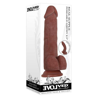 Evolved Real Supple Girthy Poseable 8.5" Realistic Dildo with Balls