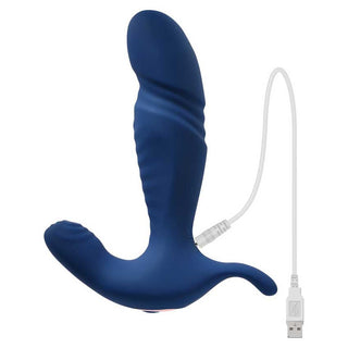 Gender X True Blue Rechargeable Thrusting Vibrating Anal Plug