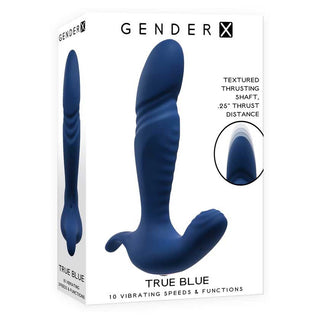 Gender X True Blue Rechargeable Thrusting Vibrating Anal Plug