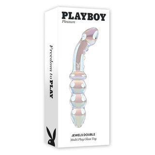 Playboy Jewels Iridescent Glass Double-Ended Dildo