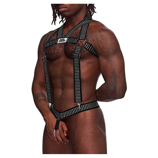 Male Power Elastic Studded Harness