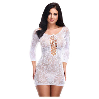Lapdance Lace Off-The-Shoulder Mini Dress