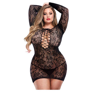 Lapdance Lace Off-The-Shoulder Mini Dress