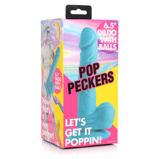 Pop Peckers 6.5" Dildo with Balls and Suction Cup