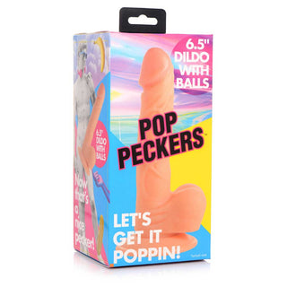 Pop Peckers 6.5" Dildo with Balls and Suction Cup