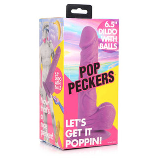 Pop Peckers 6.5" Dildo with Balls and Suction Cup