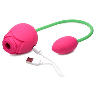 Inmi Bloomgasm Rose Duet Rechargeable Vibrating & Sucking Clit Stimulator