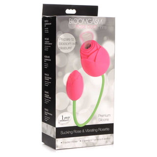 Inmi Bloomgasm Rose Duet Rechargeable Vibrating & Sucking Clit Stimulator