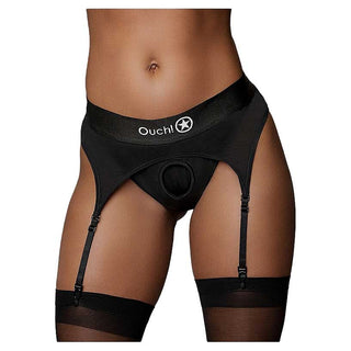 Ouch! Vibrating Strap-on Thong with Adjustable Garters