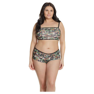 Coquette Army Girl Bralette and Booty Shorts