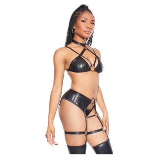 Coquette Halter Top & Crotchless Garter Panty