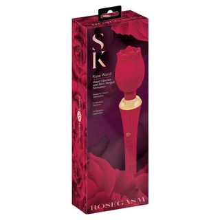 Secret Kisses Rosegasm Rose Wand Massager with Mini Tongue Stimulator