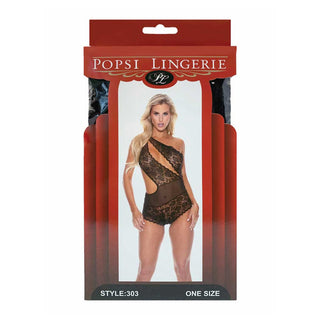 Popsi Black Wrap Around Lace Teddy